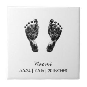 Custom Footprint    Upload Your Baby Footprint To  Ceramic Tile