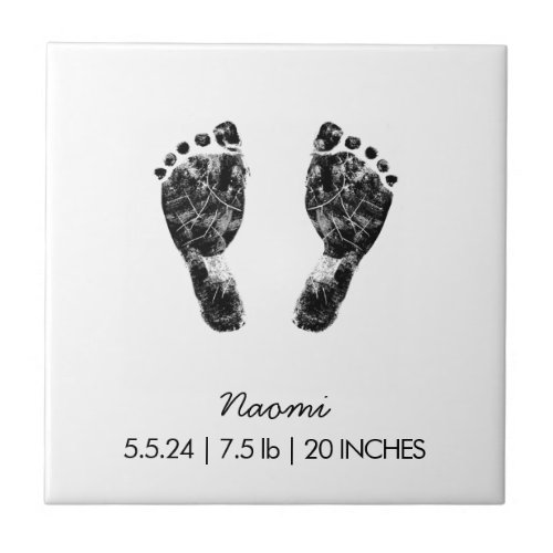 Custom Footprint   Upload Your Baby Footprint To  Ceramic Tile
