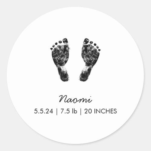 Custom Footprint   Upload Your Baby Footprint To  Classic Round Sticker