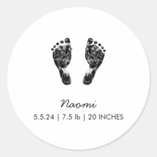 Custom Footprint Upload Your Baby Footprint To Classic Round Sticker
