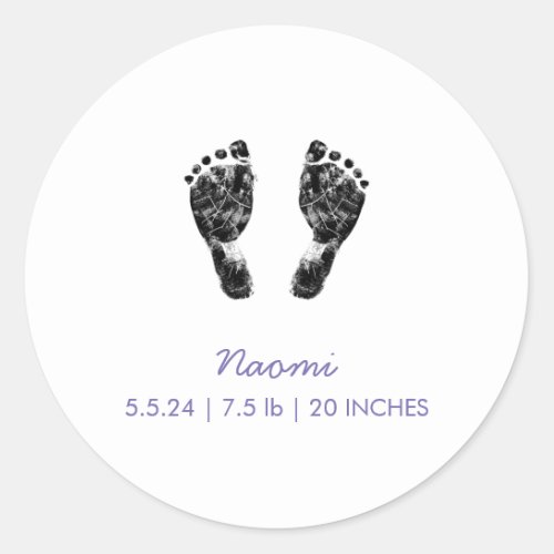 Custom Footprint   Upload Your Baby Footprint To  Classic Round Sticker