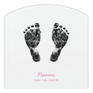 Custom Footprint Upload Your Baby Footprint To Door Sign