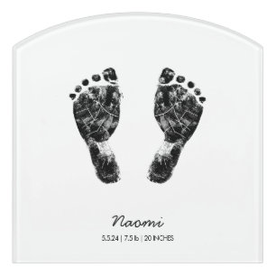 Custom Footprint Upload Your Baby Footprint To Door Sign
