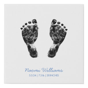 Custom Footprint    Upload Your Baby Footprint To  Faux Canvas Print