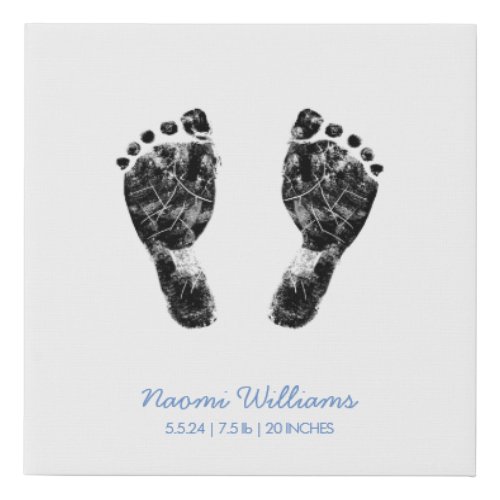 Custom Footprint   Upload Your Baby Footprint To  Faux Canvas Print