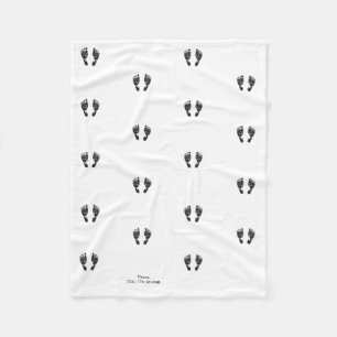 Custom Footprint    Upload Your Baby Footprint To  Fleece Blanket