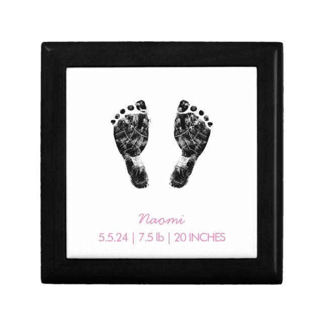Custom Footprint  | Upload Your Baby Footprint To  Gift Box (Front)