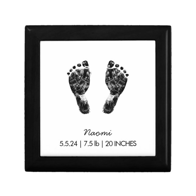 Custom Footprint  | Upload Your Baby Footprint To  Gift Box (Front)