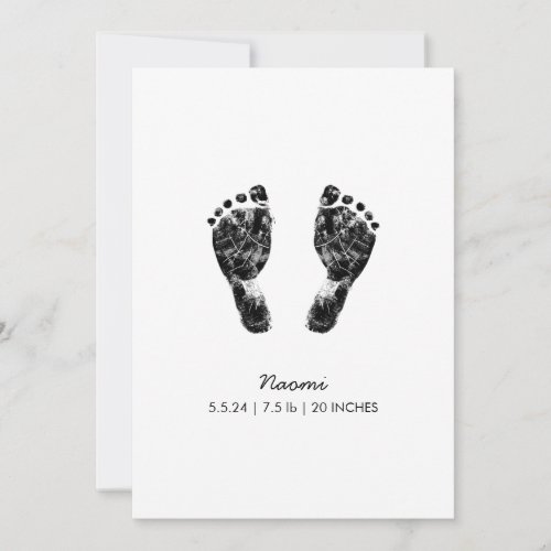Custom Footprint   Upload Your Baby Footprint To  Holiday Card
