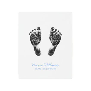 Custom Footprint    Upload Your Baby Footprint To  Metal Print