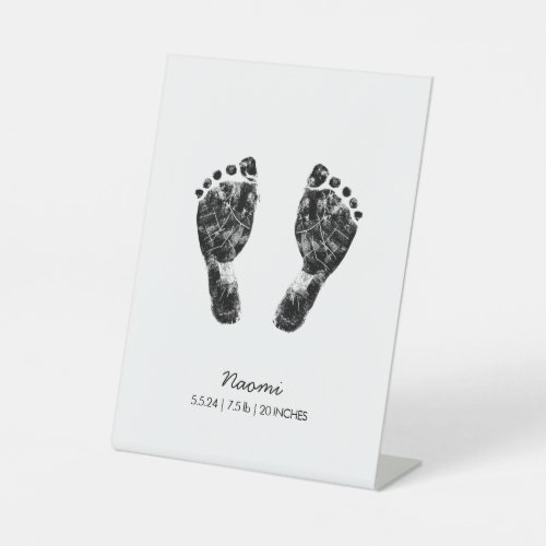 Custom Footprint   Upload Your Baby Footprint To  Pedestal Sign