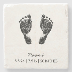 Custom Footprint Upload Your Baby Footprint To Stone Coaster