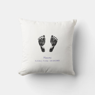 Custom Footprint    Upload Your Baby Footprint To Throw Pillow