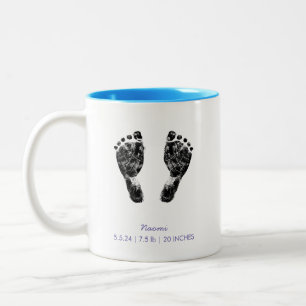 Custom Footprint    Upload Your Baby Footprint To Two-Tone Coffee Mug