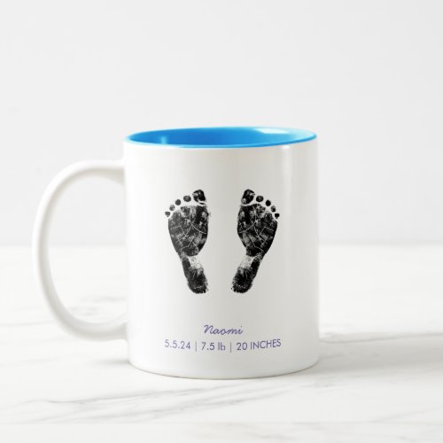 Custom Footprint   Upload Your Baby Footprint To Two_Tone Coffee Mug