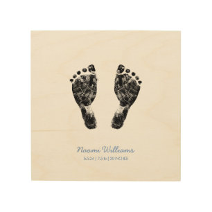 Custom Footprint    Upload Your Baby Footprint To  Wood Wall Art