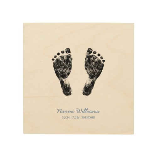 Custom Footprint   Upload Your Baby Footprint To  Wood Wall Art