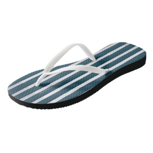 Custom for adults, narrow belts - green and white flip flops