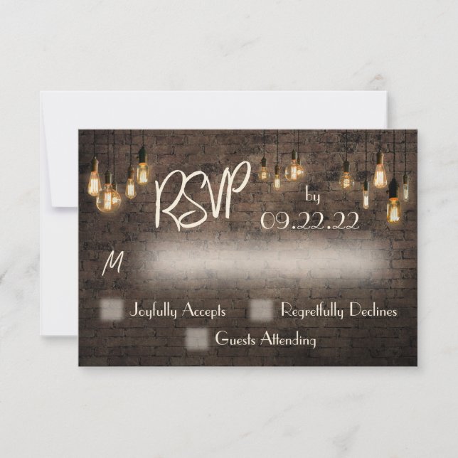 Custom for Allison and Gary, RSVP Card (Front)