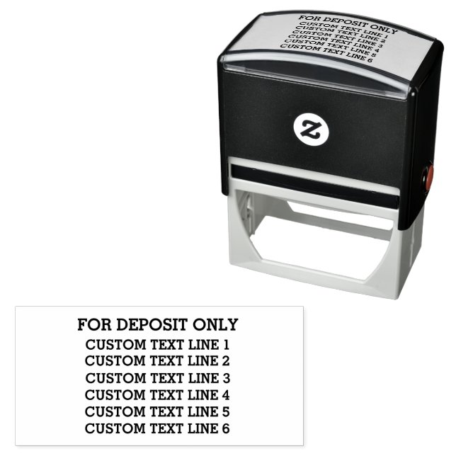 Custom for Deposit Only 6 Lines of Serif Text  Self-inking Stamp (In Situ)