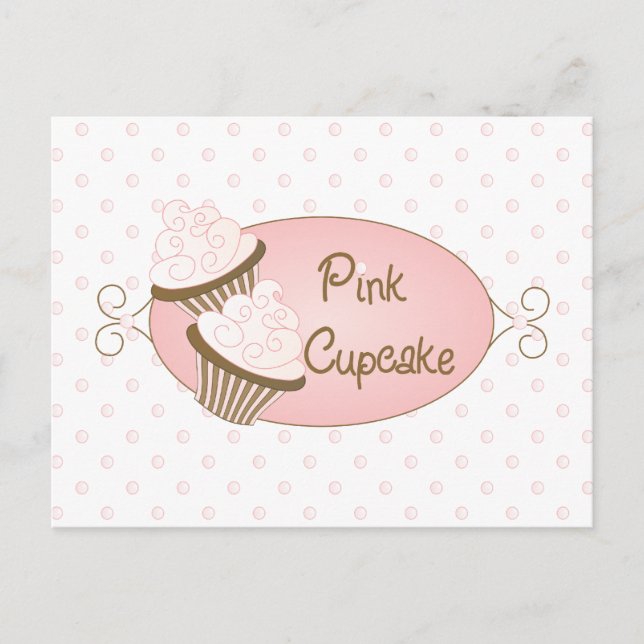 Custom for Pink Cupcake Postcard (Front)