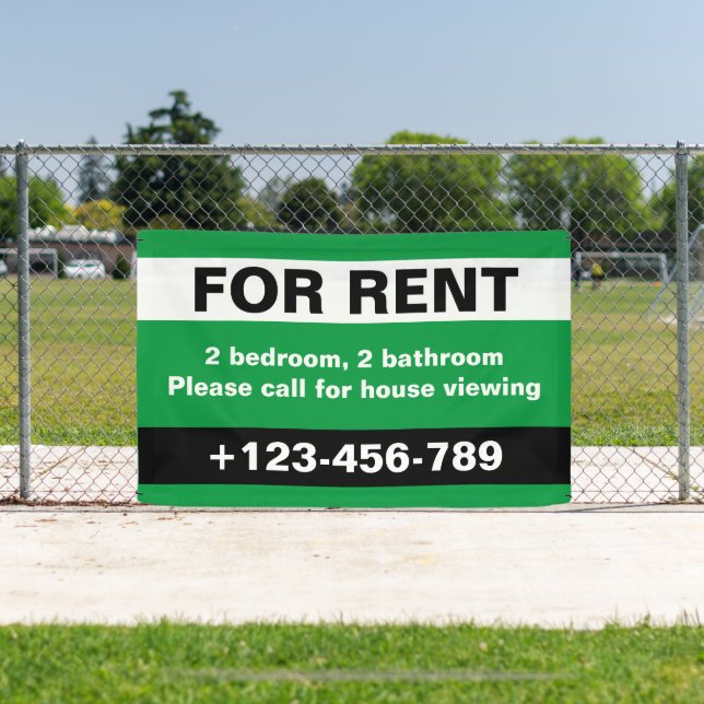 Custom For Rent Real Estate Black Green Banner (Insitu)