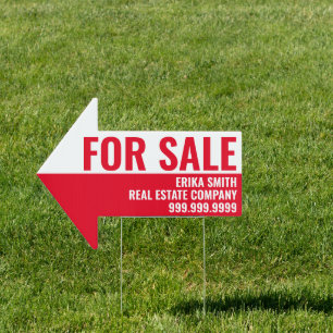 Custom For Sale Directional Real Estate Marketing Sign