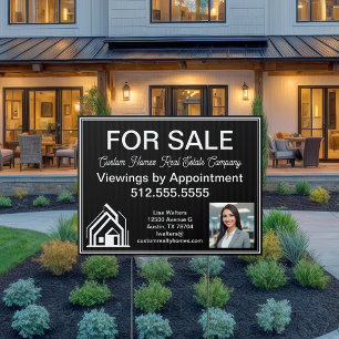 Custom For Sale Real Estate Company Black Yard Sign