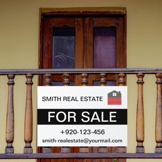 Custom For Sale Real Estate Logo Phone Mail  Sign (Custom real estate for sale mockup)