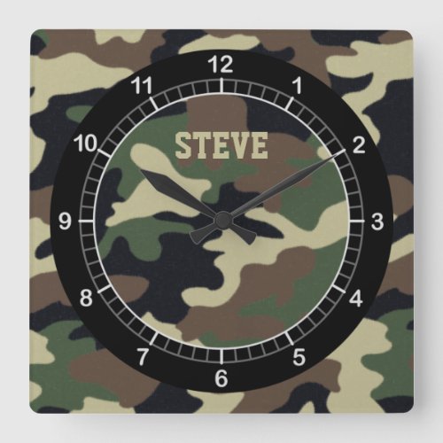 Custom Forest Camo Wall Clock