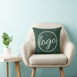 Custom Forest Green Business Logo Modern Throw Pillow<br><div class="desc">Custom forest green Throw Pillow featuring your business logo.  These throw pillows make great promotional items for giving to clients,  employees,  as swag at trade shows and corporate events or just to decorate your own office.</div>