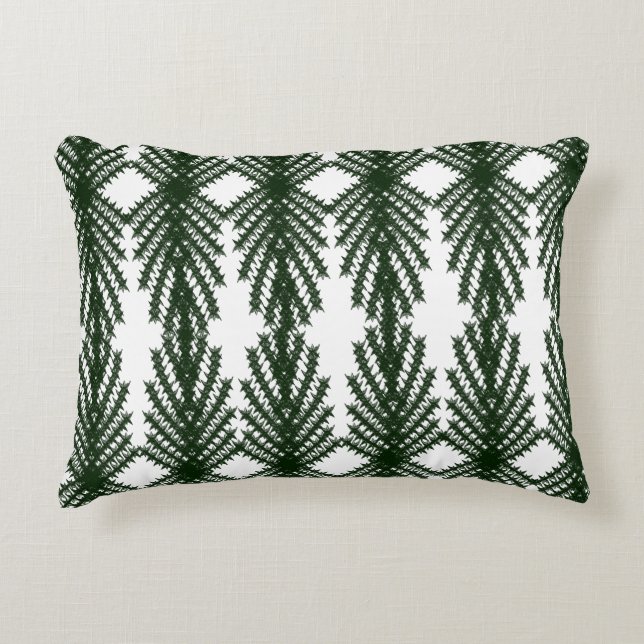 Custom Forest Green Pine Tree Abstract Pattern Accent Pillow (Front)