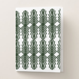 Custom Forest Green Pine Tree Abstract Pattern Pocket Folder
