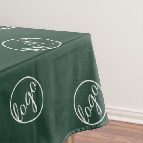 Custom Forest Green Trade Show Logo Business Tablecloth