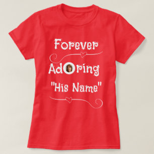 Custom Forever Adoring Him Valentine's Day Hearts T-Shirt