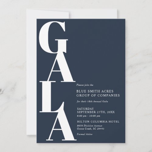 Custom Formal Business Work Party Gala  Invitation