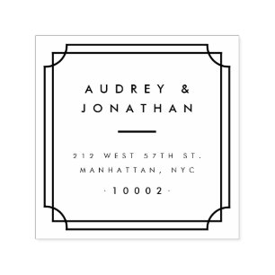 Custom Formal Square Frame Wedding Return Address Self-inking Stamp