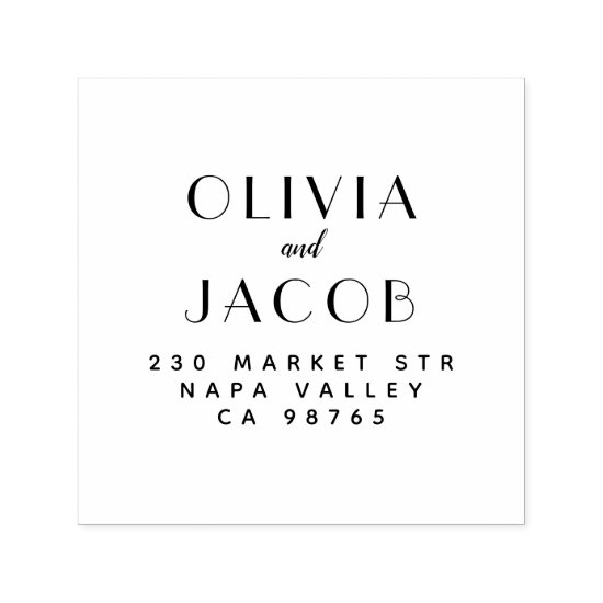 Custom Formal Wedding Names & Return Address Self-inking Stamp