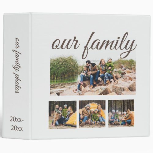 Custom Four Photo Collage Our Family Scrapbook 3 Ring Binder