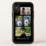 Custom Four Photo Collage Personalized Name OtterBox Symmetry iPhone XS Case