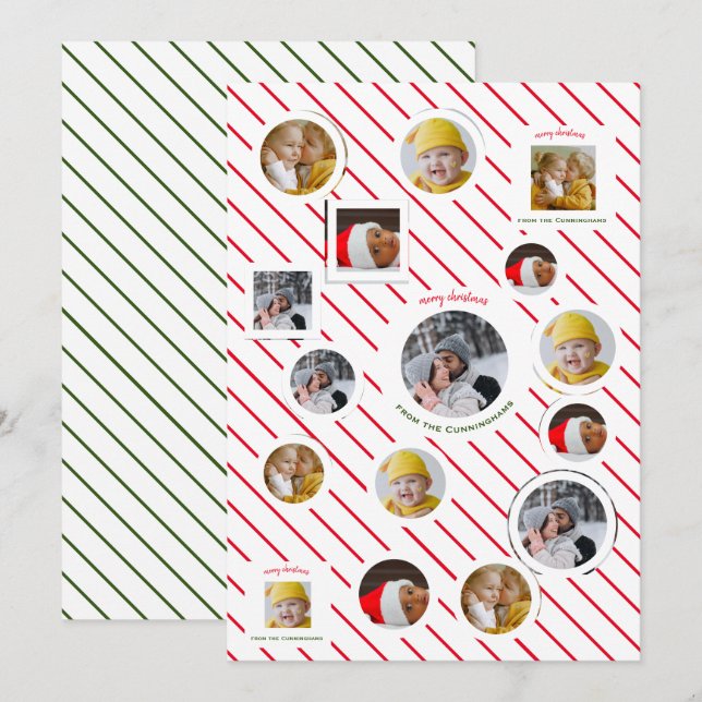 Custom Four-Photo 🎄 Festive Christmas Invitation (Front/Back)