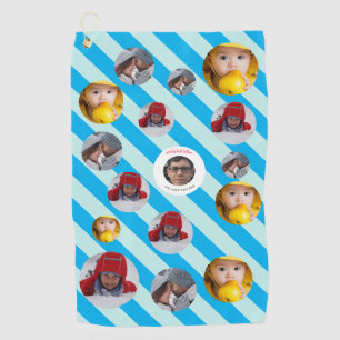 Custom Four-Photo 🎄 Holiday Christmas Golf Towel