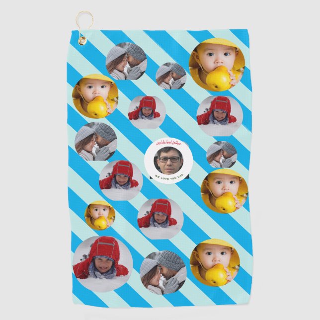 Custom Four-Photo 🎄 Holiday Christmas Golf Towel (Front)