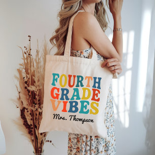 Custom Fourth Grade Teacher Bag, Back to School Tote Bag