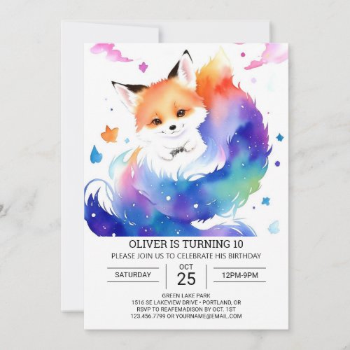 Custom Fox Birthday Bliss Invitation