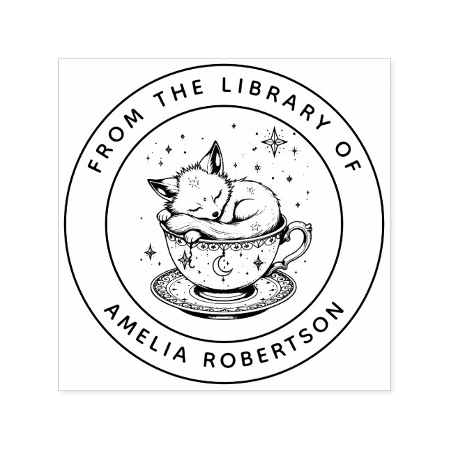 Custom Fox Bookplate Stamp (Design)