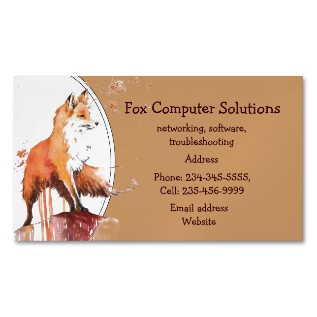 Custom Fox Computer Solutions Business Card (Front)