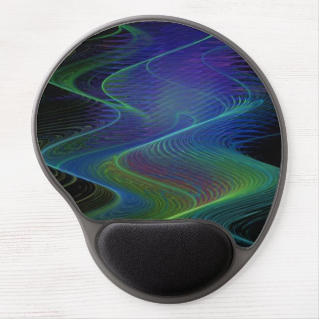 Custom Fractal Misty Wave Wrist Support Mousepad (Front)