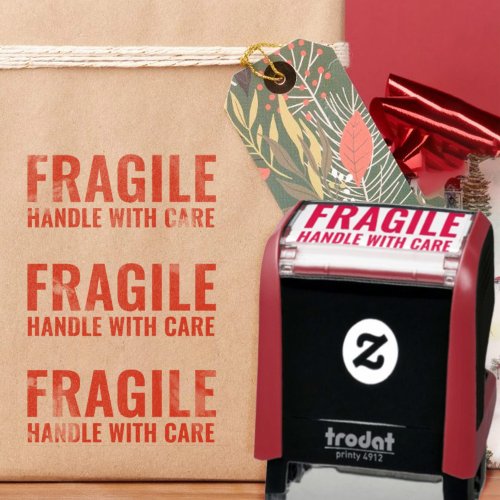 Custom Fragile Handle With Care Warning Self_inking Stamp