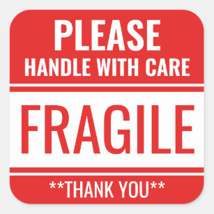Fragile: Please Handle With Care with Icons - Shipping Label